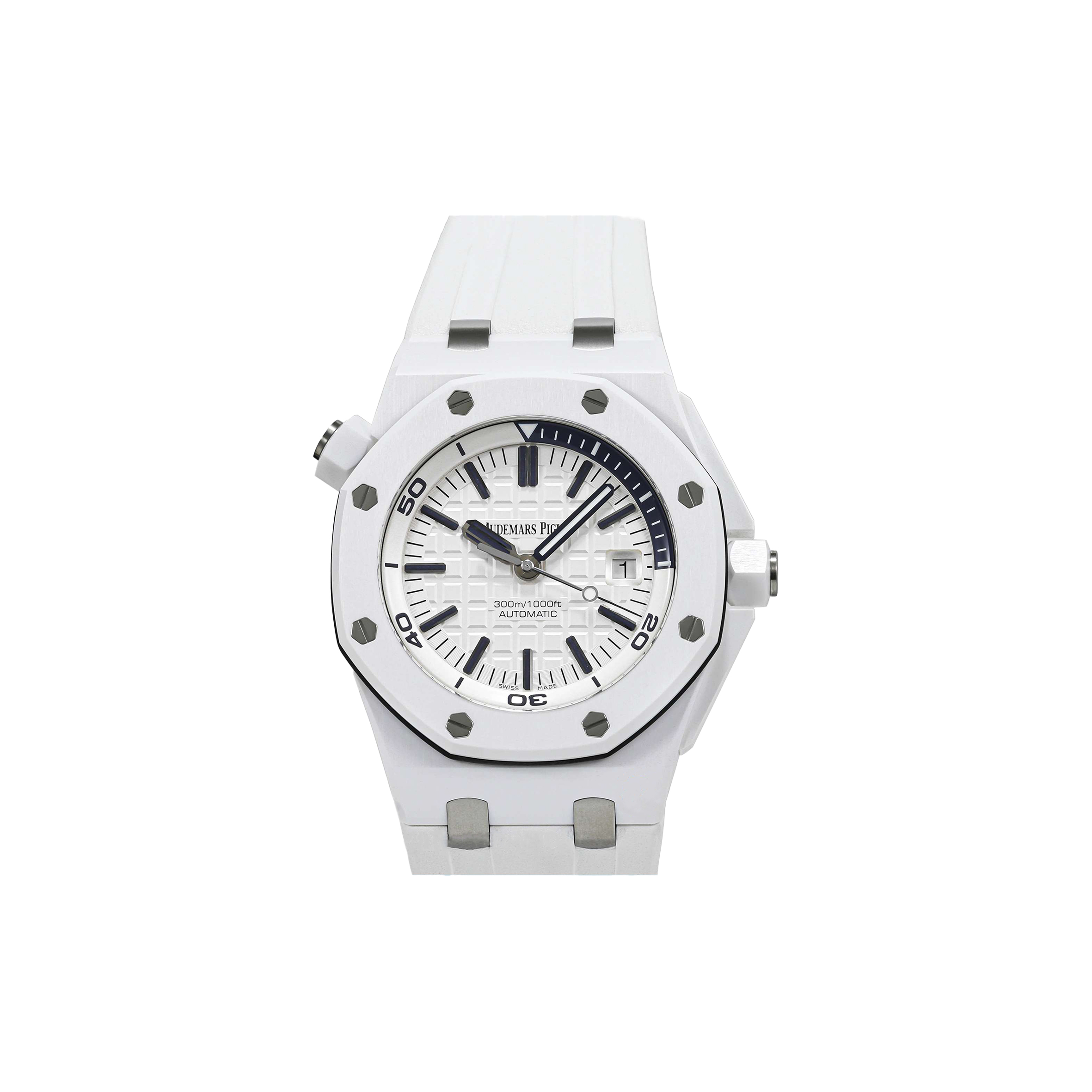 audemars P*g*et royal oak offshore white ceramic watch 15707cb.oo.a010ca.01